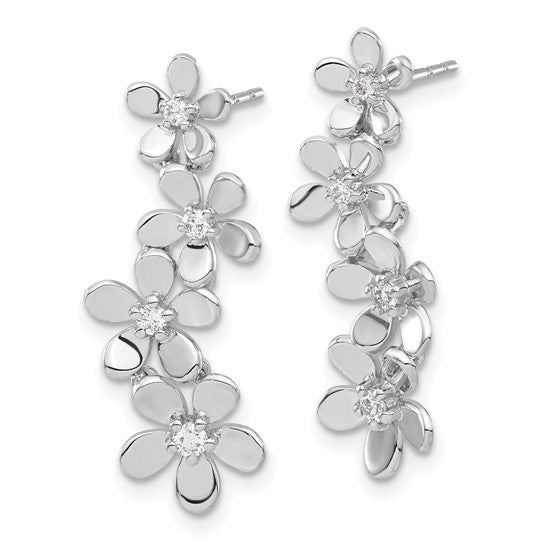 14k White Gold Diamond Earrings