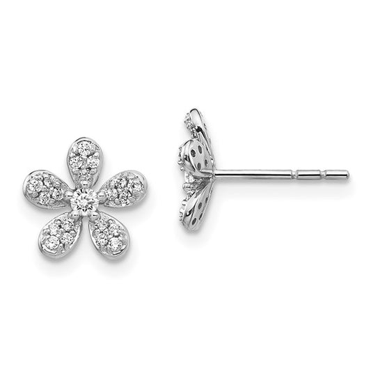 14k White Gold Diamond Earrings