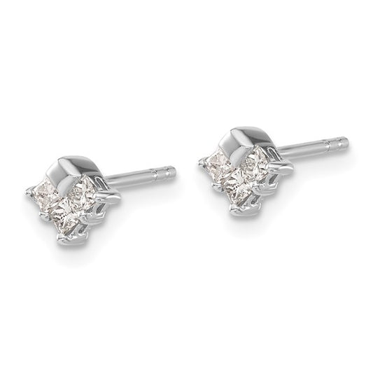 14k White Gold Diamond Earrings