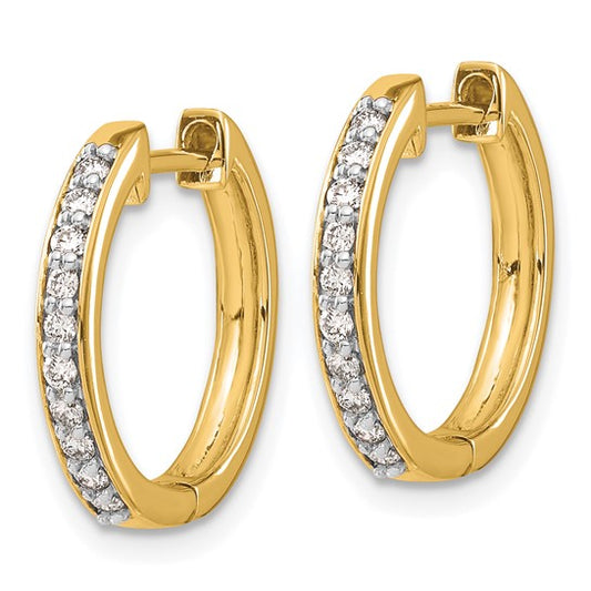 14k Diamond Hinged Hoop Earrings