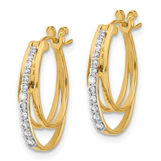 14k Diamond Hoop Earrings