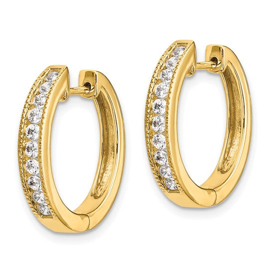 14k Diamond Hinged Hoop Earrings
