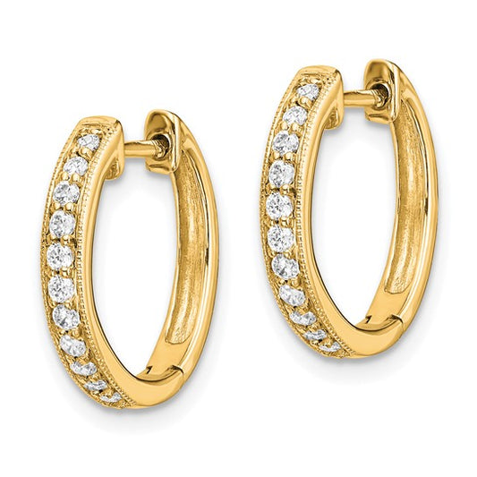 14k Diamond Hinged Hoop Earrings