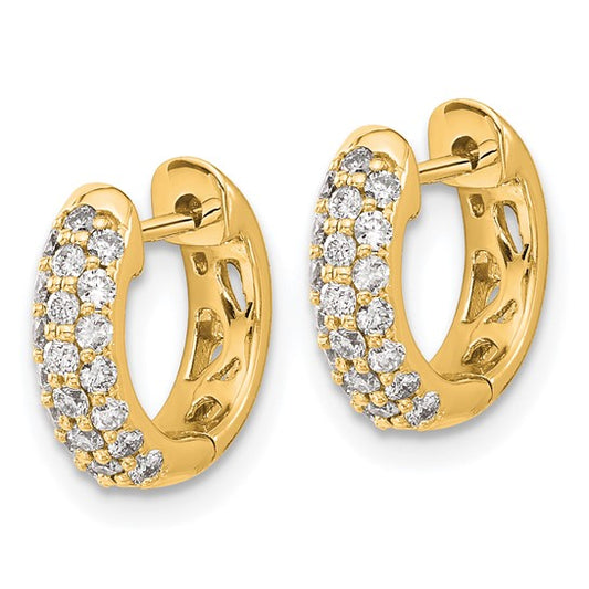 14k Diamond Hinged Hoop Earrings