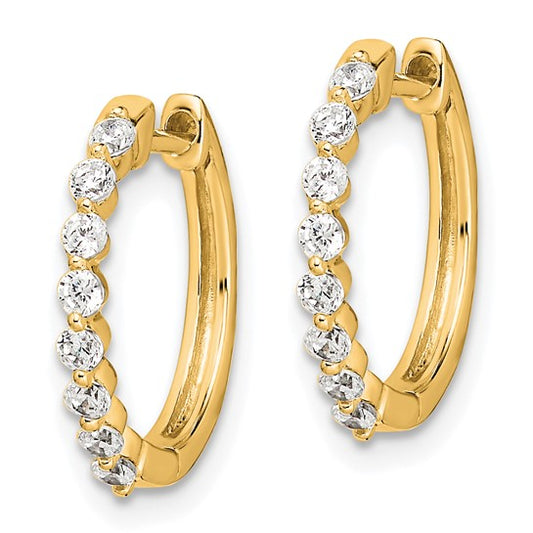 10k Diamond Hinged Hoop Earrings