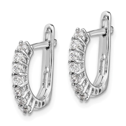 14k White Gold Fancy Hinged Diamond Earrings