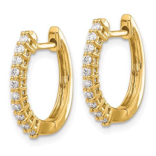 14k Diamond Hinged Hoop Earrings