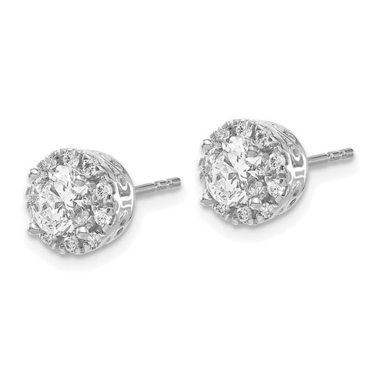 14k White Gold Diamond Semi-mount Stud Earrings