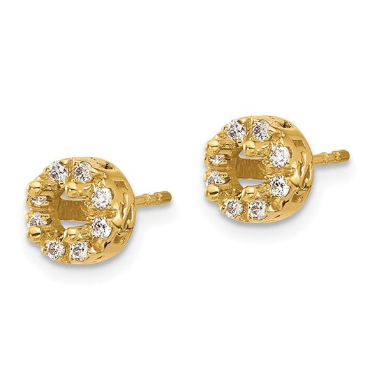14k White Gold Diamond Semi-mount Stud Earrings