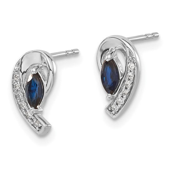 14k 1/20Ct Diamond and Emerald Earrings