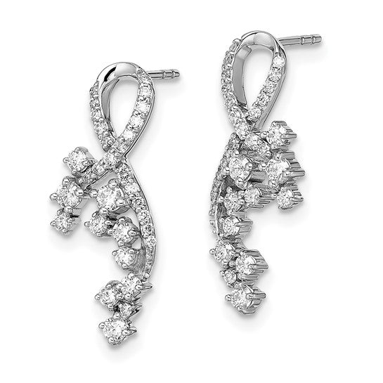 14k White Gold Fancy Florina Diamond Post Earrings