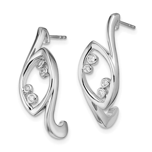 14k White Gold Fancy Diamond Post Earrings