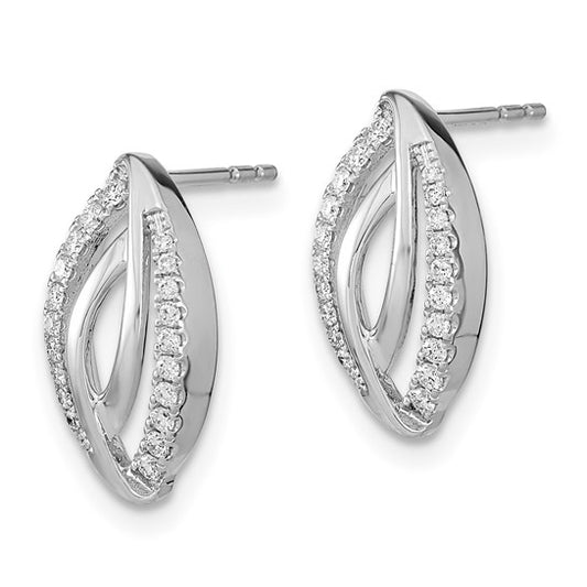 14k White Gold Diamond Post Earrings