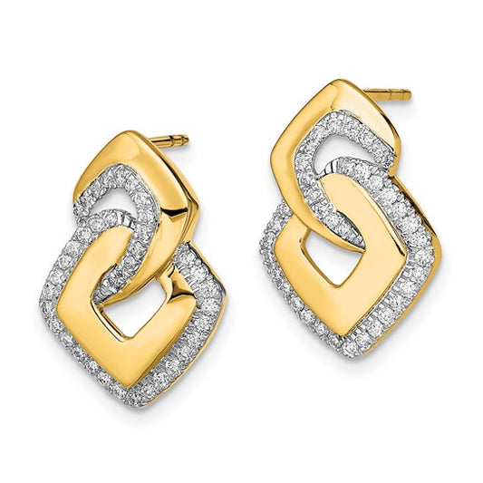 14k Polished Diamond Fancy Shaped Post Earrings
