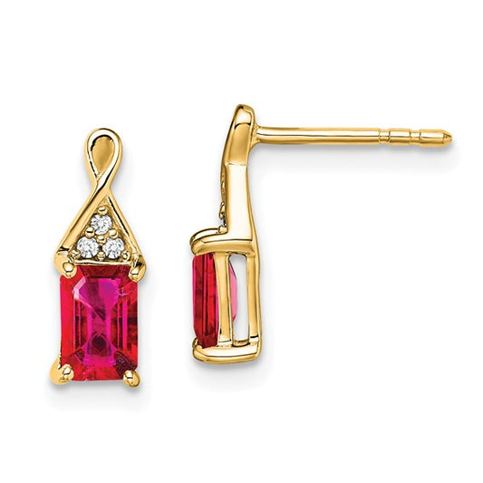 14k Ruby and Diamond Earrings