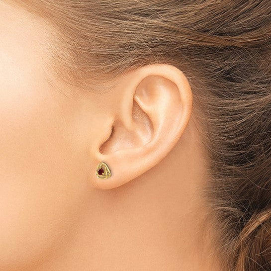 14k Garnet Post Earrings