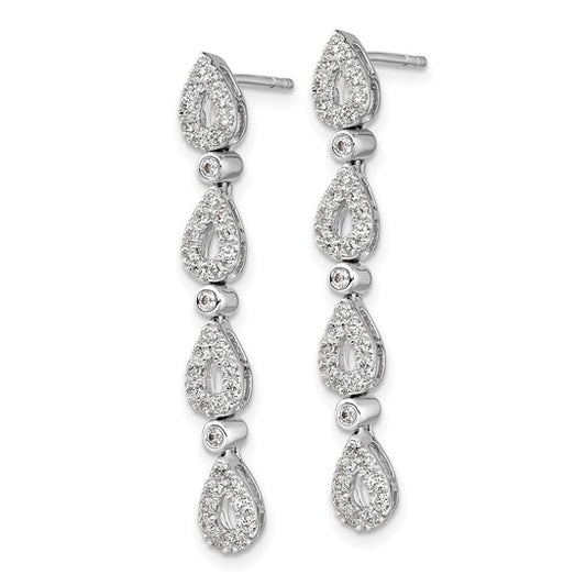14K White Gold Lab Grown Diamond VS/SI GH, Teardrop Earrings