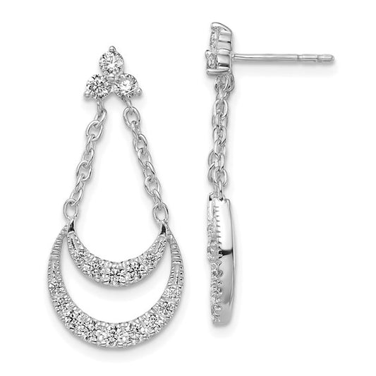 14K White Gold Lab Grown Diamond VS/SI GH, Fancy Chandelier Post Ear