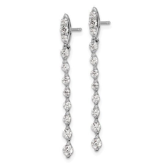 14K White Gold Lab Grown Diamond VS/SI GH, Post Dangle Earrings