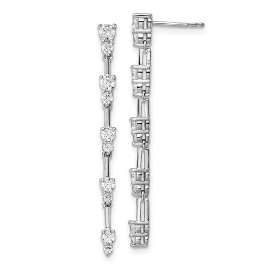 14K White Gold Lab Grown Diamond VS/SI GH, Post Dangle Earrings