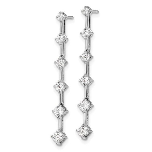 14K White Gold Lab Grown Diamond VS/SI GH, 6 Stone Post Dangle Earri