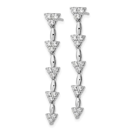 14K White Gold Lab Grown Diamond VS/SI GH, Marquise Cluster Dangle E