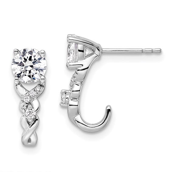 14K White Gold Lab Grown Diamond Post Fashion Earrings