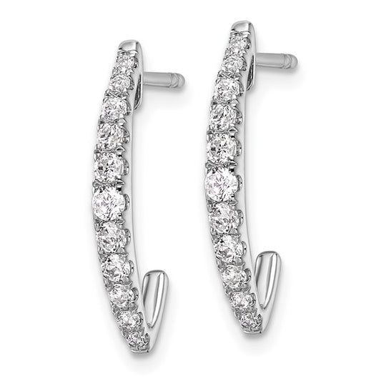 14KW True Origin Lab Grown Diamond VS/SI DEF J-Hoop Earrings