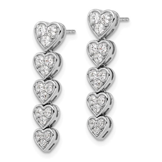 14KW True Origin Lab Grown Diamond VS/SI DEF Heart Post Earrings