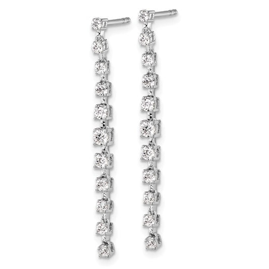 14K White Gold cDiamond VS/SI GH Post Dangle Earrings