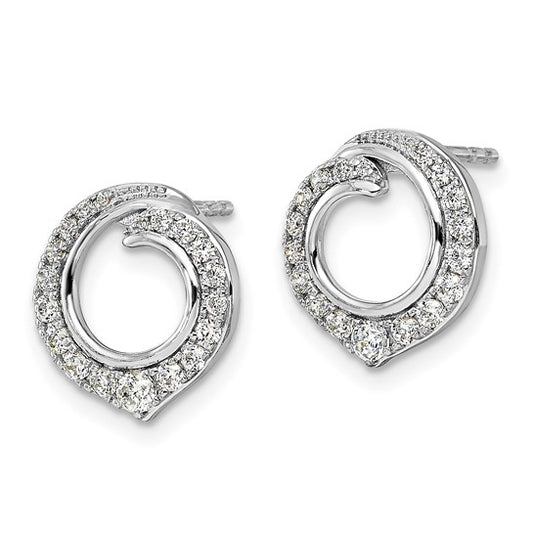 14k White Gold Diamond Post Earrings