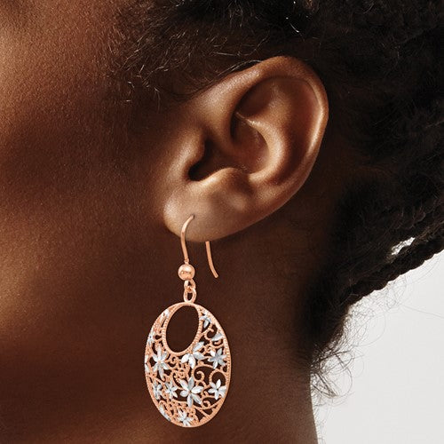 Leslie's Sterling Silver Rose-tone 18K Flash-plated Earrings