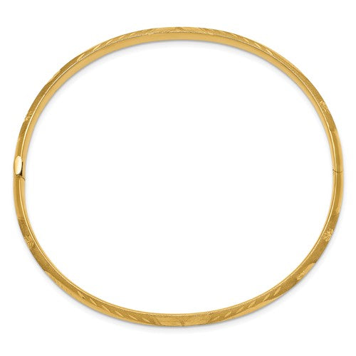 14k 3/16 Oversize Florentine Engraved Hinged Bangle Bracelet