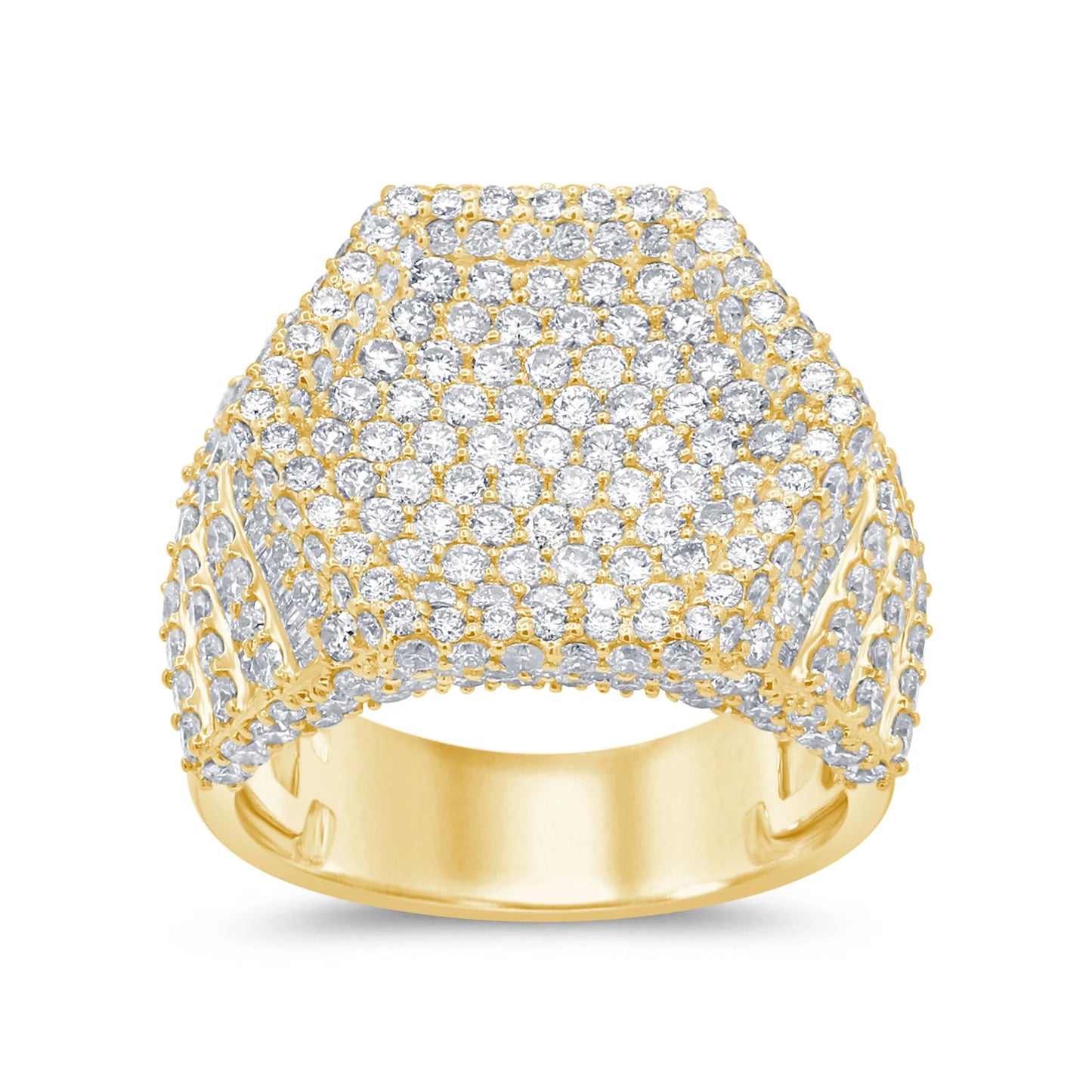 10K SOLID YELLOW GOLD 6 CARAT REAL DIAMOND ENGAGEMENT RING WEDDING PINKY BAND