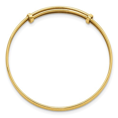 14K Polished Diamond-cut Adjustable Baby Bangle
