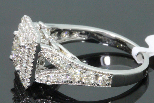 10K WHITE GOLD 1.25 CARAT WOMEN REAL DIAMOND ENGAGEMENT RING WEDDING RING BRIDAL