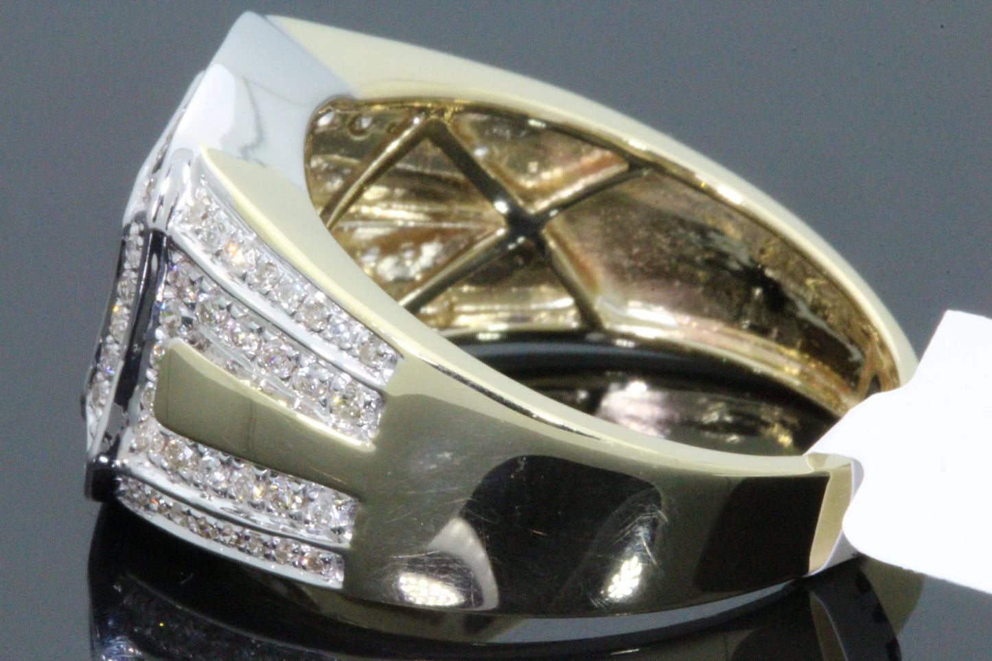10K YELLOW WHITE GOLD 1.25 CARAT MENS REAL DIAMOND ENGAGEMENT WEDDING PINKY RING BAND