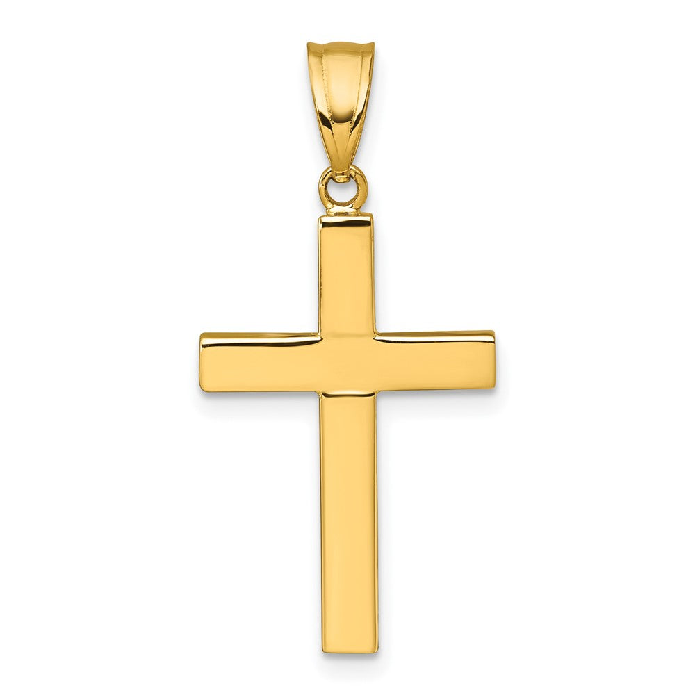 14K Polished Hollow Cross Pendant