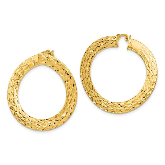 Leslie's 14k Polished D/C Twisted Hoop Earrings