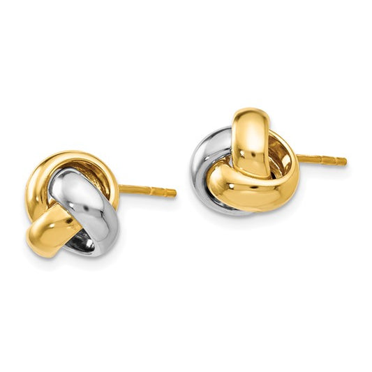 Leslie's 14K Two-tone Polished Love Knot Earrings