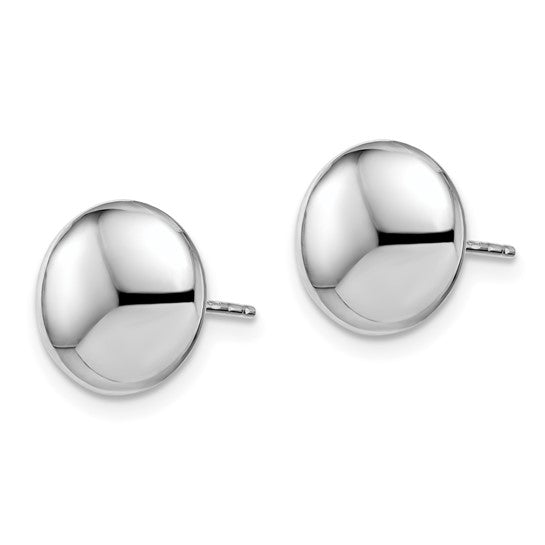 Leslie's 14K White Gold Polished Button Post Earrings