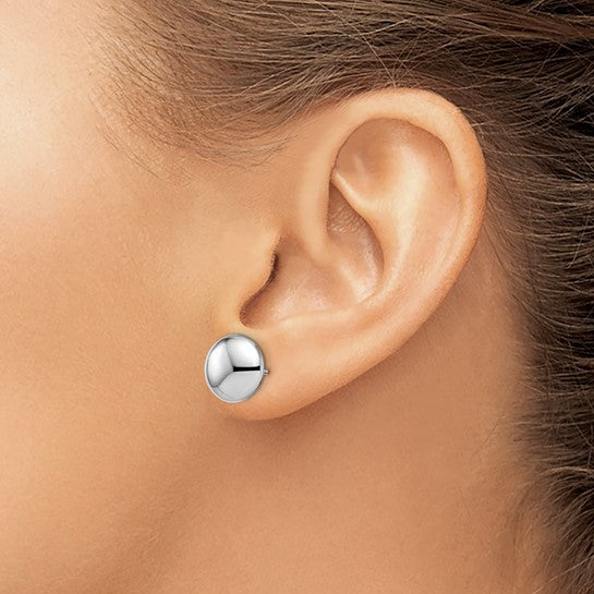 Leslie's 14K White Gold Polished Button Post Earrings