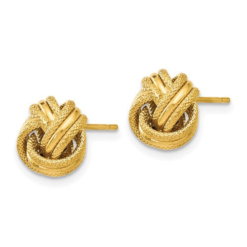 Leslie's 14K Knot Polished D/C Post Earrings