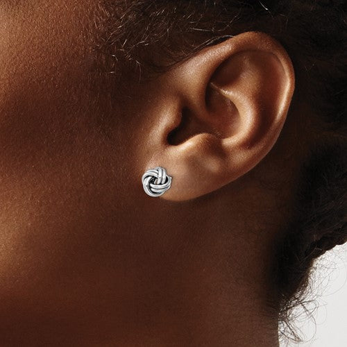 Leslie's 14K White Gold Polished Love Knot Post Earrings