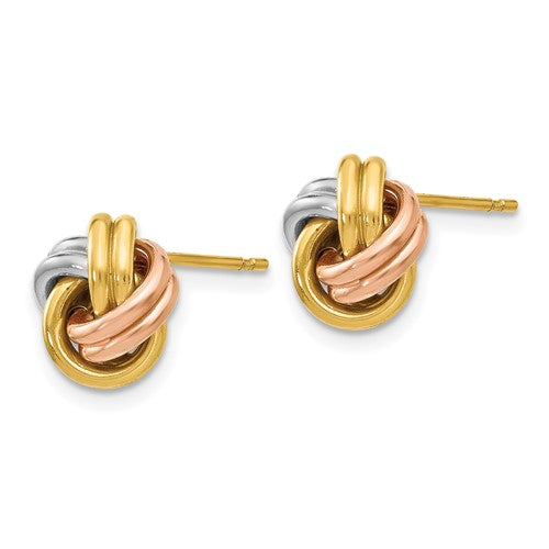 Leslie's 14K Tri-Color Polished Love Knot Post Earrings