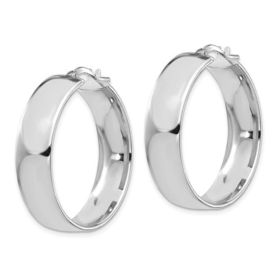 Leslie's 14K White Gold 7.75mm Polished Hoop Earrings