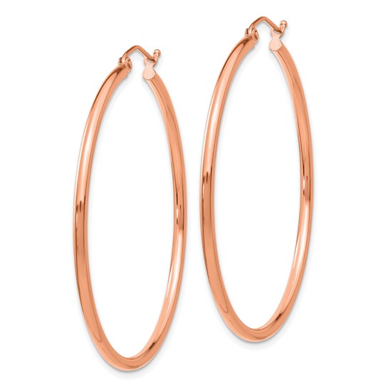 Leslie's 14k Rose Gold Polished 2x45mm Polished Hoop Earrings