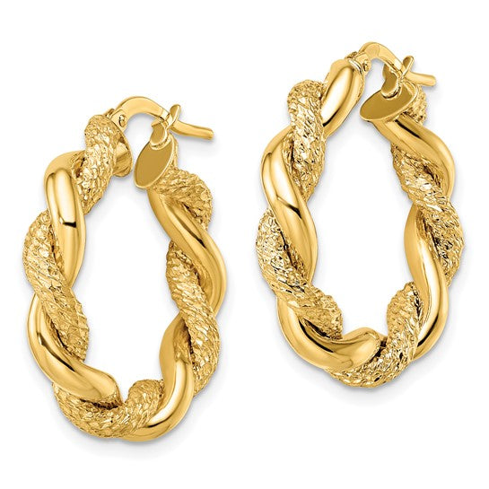 Leslie's 14K D/C Twisted Hoop Earrings