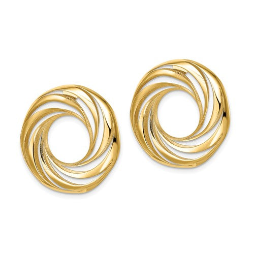 Leslie's 14k Polished and Brushed Post Earrings