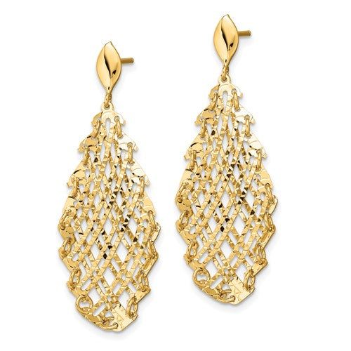 Leslie's 14k Polished D/C Post Dangle Earrings